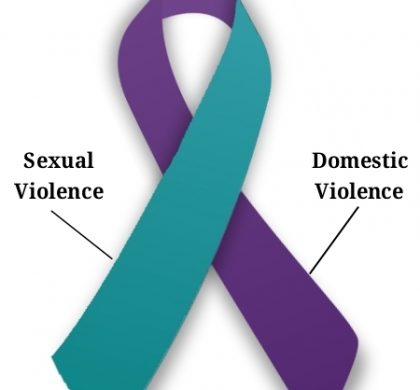 Domestic violence and Sexual violence purple and teal ribbon